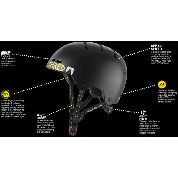 Shred Shred Helmet Bumper Light Ski Helmet - Walnuts Black 4 Shred Shred Helmet Bumper Light Ski Helmet - Walnuts Black - Image 2